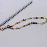 Crystal Beaded Mobile Phone Charm Lanyard & Smiley Wrist Strap for Keys Holder