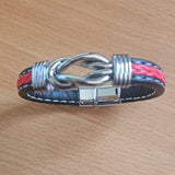 Infinity Style Knot Leather Bracelet Interlocking Knot Silver Bracelet 5 Colours