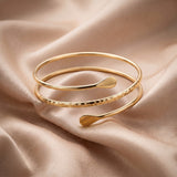 Women Arm Cuff Gold or Silver Tone Spiral Bracelet Upper Arm Cuff  Armlet