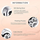 925 Sterling Silver Paw Print Heart Charm Bracelet Cat Dog Pet Lover Birthday UK