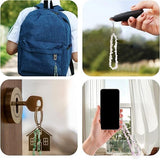 Crystal Beaded Mobile Phone Charm Lanyard & Smiley Wrist Strap for Keys Holder