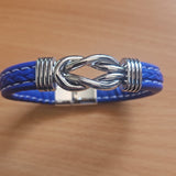 Infinity Style Knot Leather Bracelet Interlocking Knot Silver Bracelet 5 Colours