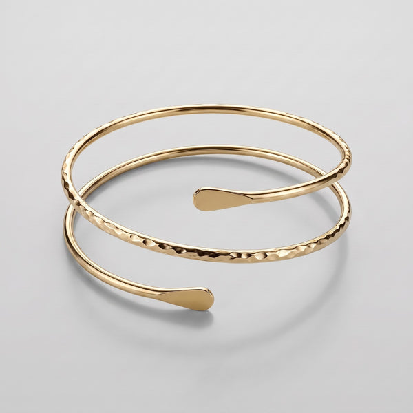 Women Arm Cuff Gold or Silver Tone Spiral Bracelet Upper Arm Cuff  Armlet