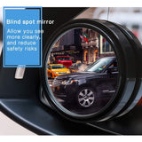 2x Adjustable Blind Spot Mirrors for Car – 360° HD Glass, Stick-On Convex Wide