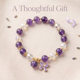 Purple Butterfly Bracelet Beaded Charm Girl Bracelet  - Gold Tone Women Bracelet