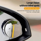 2x Adjustable Blind Spot Mirrors for Car – 360° HD Glass, Stick-On Convex Wide