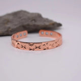Pure Copper Magnetic Therapy Bangle | 6 Magnets | Celtic, Star, Hammered Design