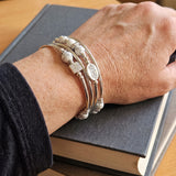 Women Spiral Wrap Bracelet Silver Tone Multi Layer Beaded Boho Colour Choice
