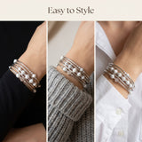 Women Spiral Wrap Bracelet Silver Tone Multi Layer Beaded Boho Colour Choice