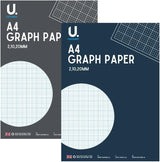 A4 Graph Paper Pad, 2mm Grid, Squared Paper for Maths - Set of 2