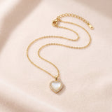 Gold Tone Heart Necklace Pearl Effect Crystal Halo Pendant Necklace Adjustable