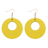 Retro Wooden Hoop Earrings Boho Dangle Drop Lightweight Colourful Women Gift UK