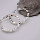 Rhinestone Heart Hoop Earrings Silver Crystal Fashion Jewellery Women UK Gift