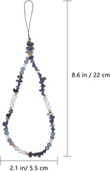 Crystal Beaded Mobile Phone Charm Lanyard & Smiley Wrist Strap for Keys Holder