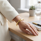 Gold Tone Bracelet Wide Cuff Bangle Bracelet Textured Design Women Bracelet