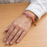 Heart Charm Beaded Bracelet Adjustable Cord Women Love Charm Bracelet Red Purple
