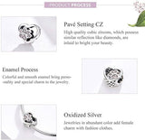 925 Sterling Silver Paw Print Heart Charm Bracelet Cat Dog Pet Lover Birthday UK