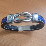 Infinity Style Knot Leather Bracelet Interlocking Knot Silver Bracelet 5 Colours