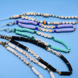 Crystal Beaded Mobile Phone Charm Lanyard & Smiley Wrist Strap for Keys Holder