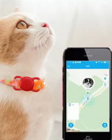 Apple AirTag Silicone Pet Collar Holder Dog Cat Tracker Cover UK Massner Black