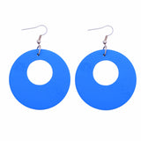 Retro Wooden Hoop Earrings Boho Dangle Drop Lightweight Colourful Women Gift UK