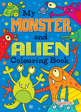 Kids Colouring Books Set A4 Dinosaur Alien Monster Activity Books - Set of 2