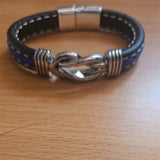 Infinity Style Knot Leather Bracelet Interlocking Knot Silver Bracelet 5 Colours