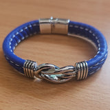 Infinity Style Knot Leather Bracelet Interlocking Knot Silver Bracelet 5 Colours