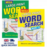 Quiz Puzzle Large Print Word Search Book Wordsearch Puzzle Books A4 - Set of 2