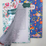 A5 Floral Wordsearch Book Travel Size For Adults & Older Kids Puzzle Books,2Pack