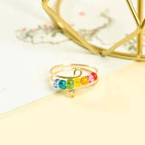 Adjustable Beaded Ring Gold Silver Tone Spinner Fidget Anxiety Stress Relief