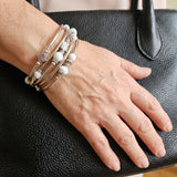 Women Spiral Wrap Bracelet Silver Tone Multi Layer Beaded Boho Colour Choice