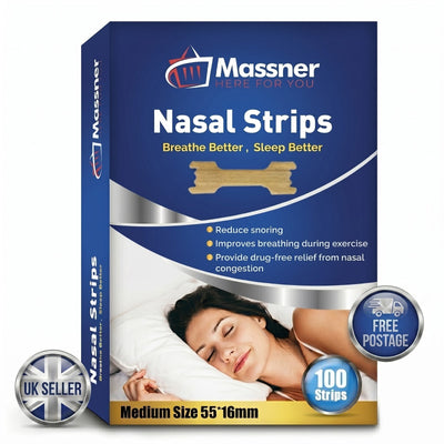 100 Massner Nasal Strips Stop Snoring Aid Tapes for Better Breathing Med-Large