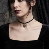 Silver Tone Sun Pendant Black Cord Choker Necklace Adjustable Boho Necklace