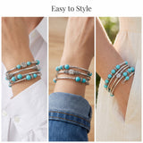 Women Spiral Wrap Bracelet Silver Tone Multi Layer Beaded Boho Colour Choice