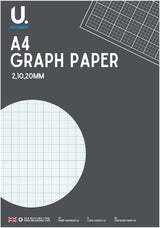 A4 Graph Paper Pad, 2mm Grid, Squared Paper for Maths - Set of 2