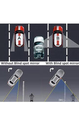 2x Adjustable Blind Spot Mirrors for Car – 360° HD Glass, Stick-On Convex Wide