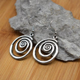 Spiral Dangle Drop Earrings Women Handmade Vintage Hook Silver Jewellery Gift UK