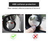 2x Adjustable Blind Spot Mirrors for Car – 360° HD Glass, Stick-On Convex Wide