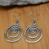 Spiral Dangle Drop Earrings Women Handmade Vintage Hook Silver Jewellery Gift UK