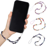 Crystal Beaded Mobile Phone Charm Lanyard & Smiley Wrist Strap for Keys Holder