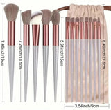 Professional Makeup Brushes Soft Bristles Cosmetic Brush Set with Pouch 13 Pcs