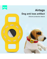 Apple AirTag Silicone Pet Collar Holder Dog Cat Tracker Cover UK Massner Black