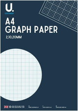 A4 Graph Paper Pad, 2mm Grid, Squared Paper for Maths - Set of 2