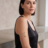 Women Arm Cuff Gold or Silver Tone Spiral Bracelet Upper Arm Cuff  Armlet