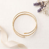 Women Arm Cuff Gold or Silver Tone Spiral Bracelet Upper Arm Cuff  Armlet