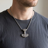 Thor's Hammer Mjolnir Necklace Silver Black Tone Viking Celtic Pendant Necklace