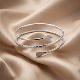 Women Arm Cuff Gold or Silver Tone Spiral Bracelet Upper Arm Cuff  Armlet