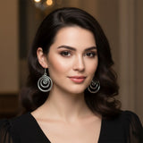 Spiral Dangle Drop Earrings Women Handmade Vintage Hook Silver Jewellery Gift UK