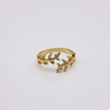 Highly Polish Leaf Vine Adjustable Ring for Women – Gold & Silver Tone,Open Wrap